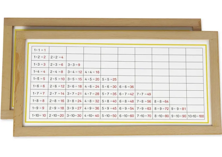 TimeTEX Multiplikationstabellen im Holzrahmen "Montessori Premium"