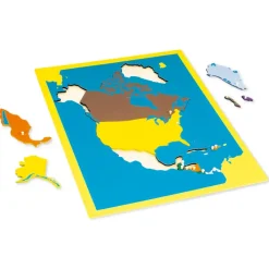 TimeTEX Puzzlekarte Nordamerika "Montessori Premium"