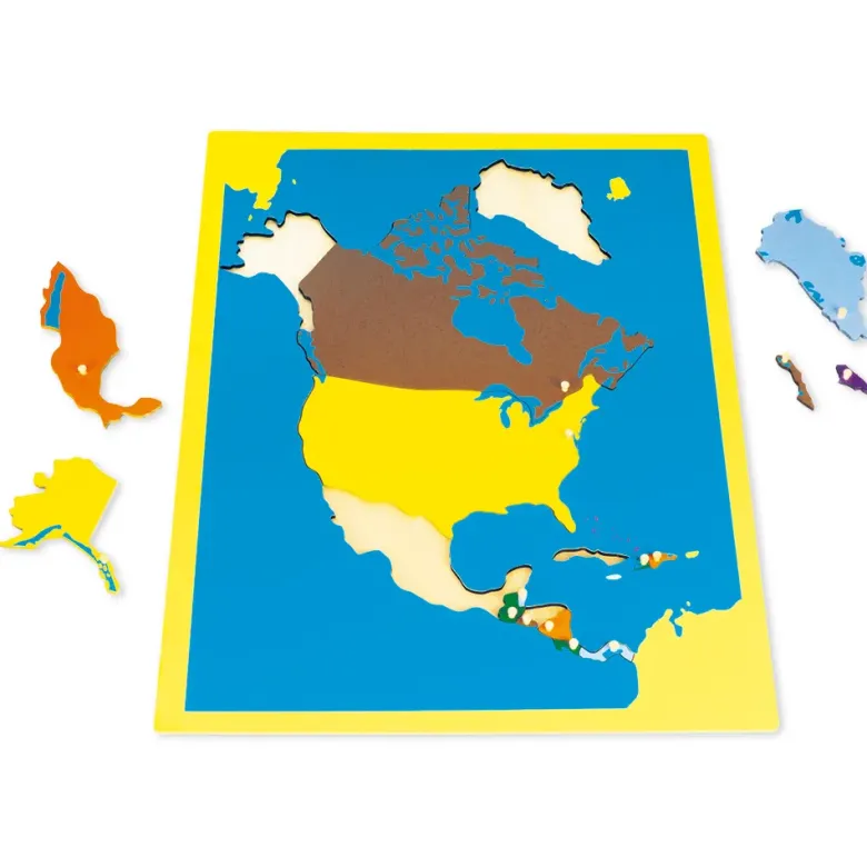 TimeTEX Puzzlekarte Nordamerika "Montessori Premium"