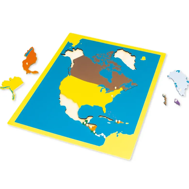 TimeTEX Puzzlekarte Nordamerika "Montessori Premium"
