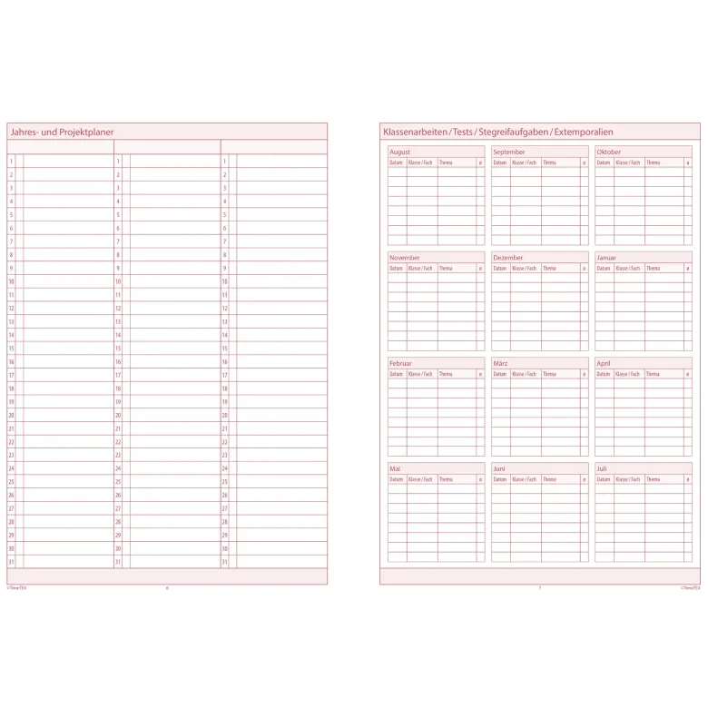 TimeTEX Referendariats-Planer "Documento lose Blatteinlage", A4