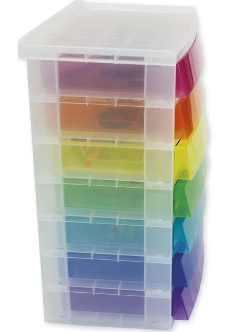 TimeTEX Schubladen-Box "Regenbogen", 7-farbig