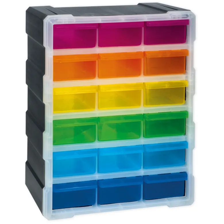 TimeTEX Schubladen-Box "Regenbogen", 6-farbig mit 18 Schüben