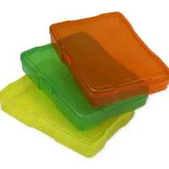 TimeTEX Set Farb-Boxen mit Klappdeckel, transparent, 3-tlg.