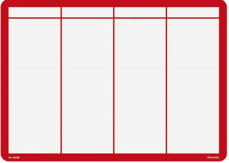 TimeTEX Set Rechenfelder-Folien A3, farbig, 6-tlg.