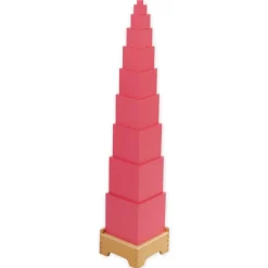 TimeTEX Set Rosa Turm mit Ständer "Montessori Premium"