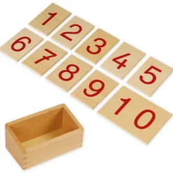 TimeTEX Set Ziffern 1-10 auf Holzbrettchen mit Kasten "Montessori Premium"