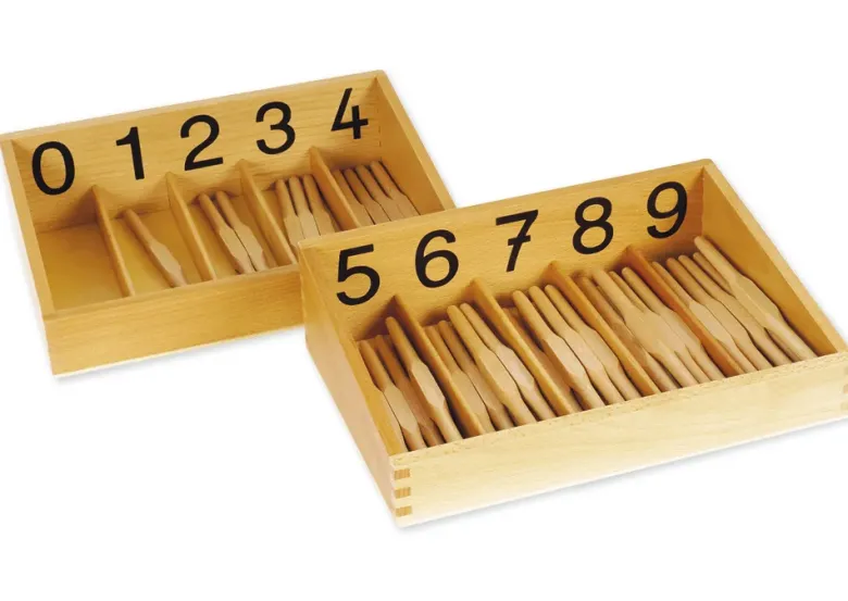 TimeTEX Spindelkästen 0-9, Druckschrift "Montessori Premium"