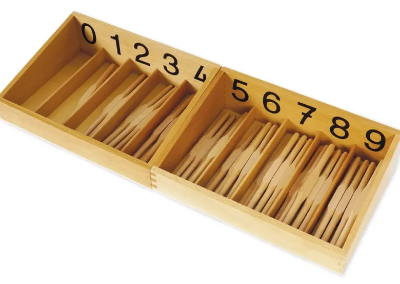TimeTEX Spindelkästen 0-9, Druckschrift "Montessori Premium"