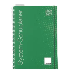 TimeTEX System-Schulplaner A4, grün 2026/2027