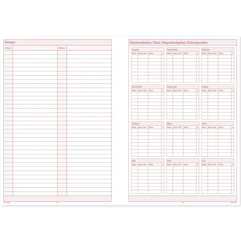 TimeTEX System-Schulplaner A6-Plus, gelb 2026/2027