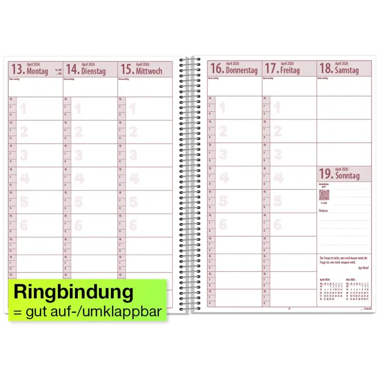 TimeTEX System-Schulplaner Ringbindung A4, gelb, 2026/2027