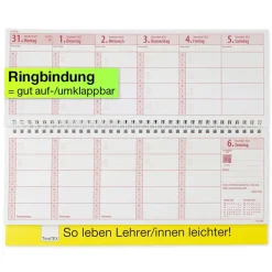 TimeTEX Tisch-Schulplaner 2026/2027, Querformat