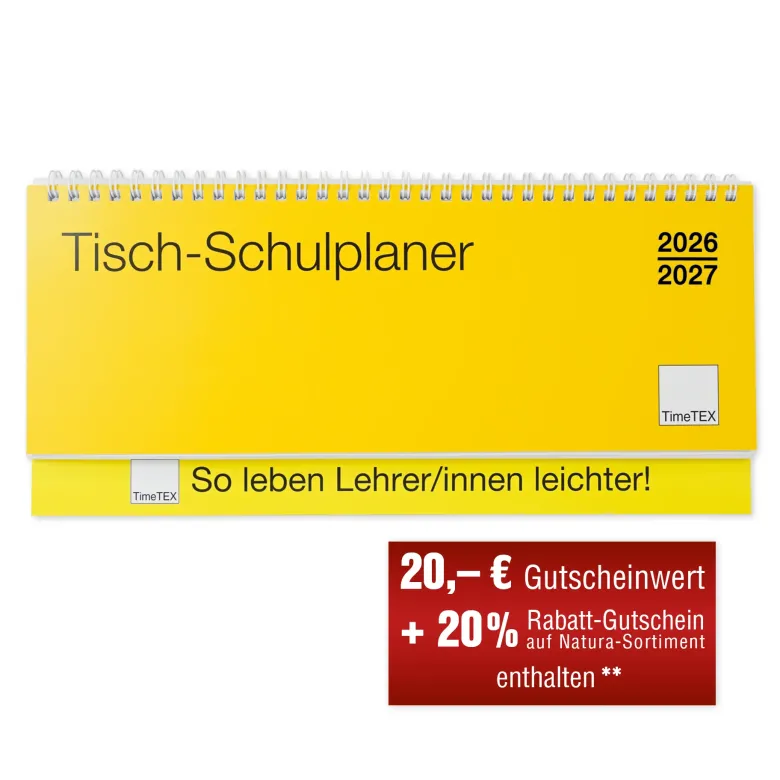 TimeTEX Tisch-Schulplaner 2026/2027, Querformat