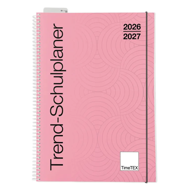 TimeTEX Trend-Schulplaner A4, 2026/2027, flamingo