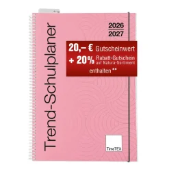 TimeTEX Trend-Schulplaner A4, 2026/2027, flamingo