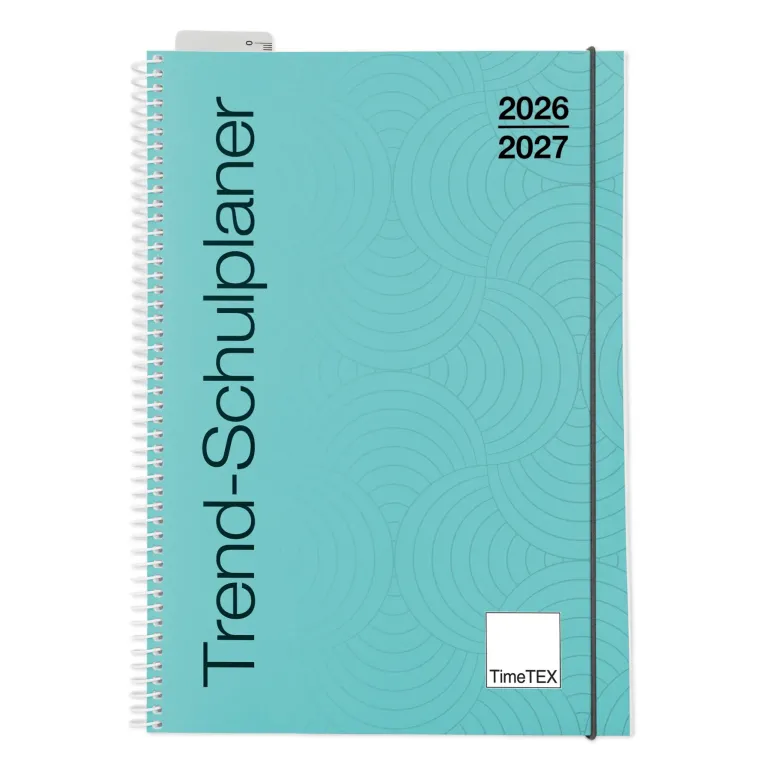 TimeTEX Trend-Schulplaner A4, 2026/2027, lagune