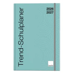 TimeTEX Trend-Schulplaner Hardcover A4-Plus, 2026/2027, lagune