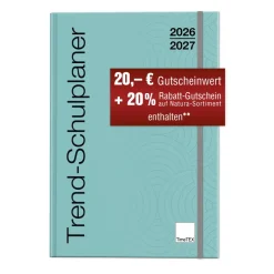 TimeTEX Trend-Schulplaner Hardcover A5-Plus, 2026/2027, lagune