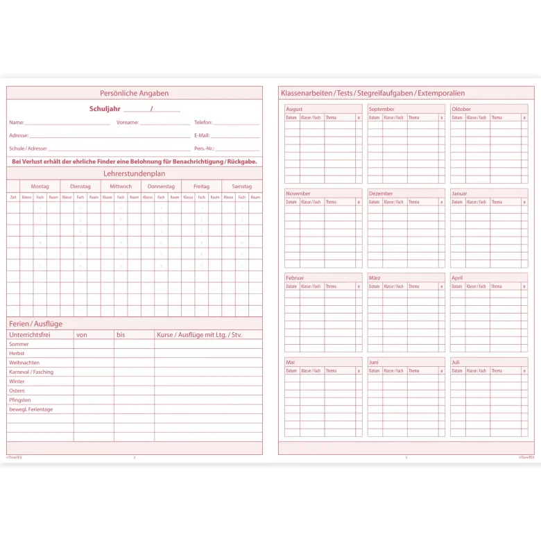 TimeTEX Unterrichts-Planer Universal, A5