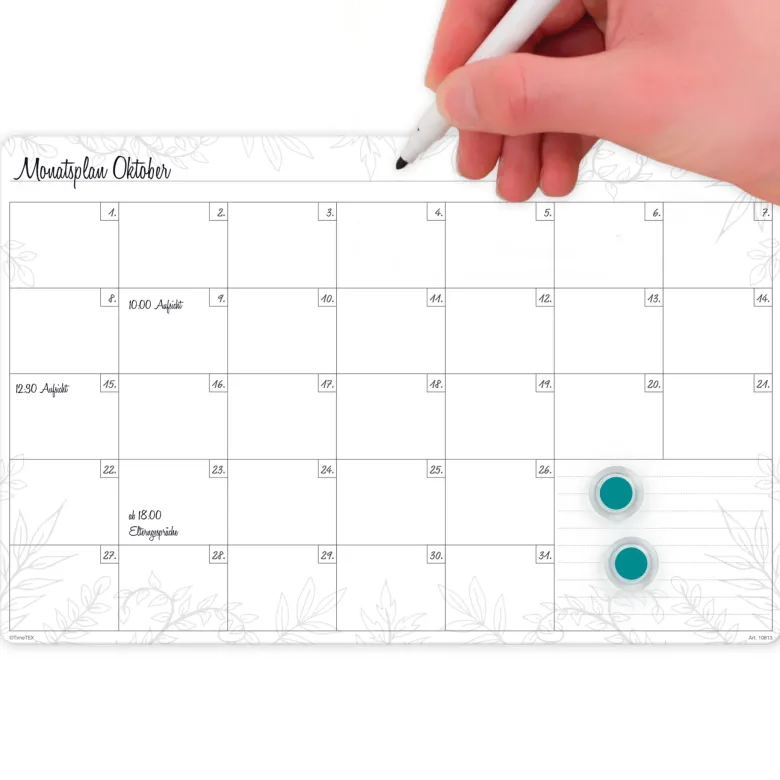 TimeTEX Whiteboard-Monatsplan A3-Plus "Mein Monat", magnetisch, 4-tlg.