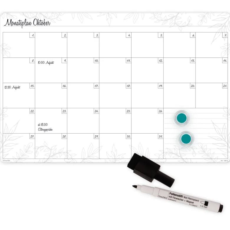 TimeTEX Whiteboard-Monatsplan A3-Plus "Mein Monat", magnetisch, 4-tlg.