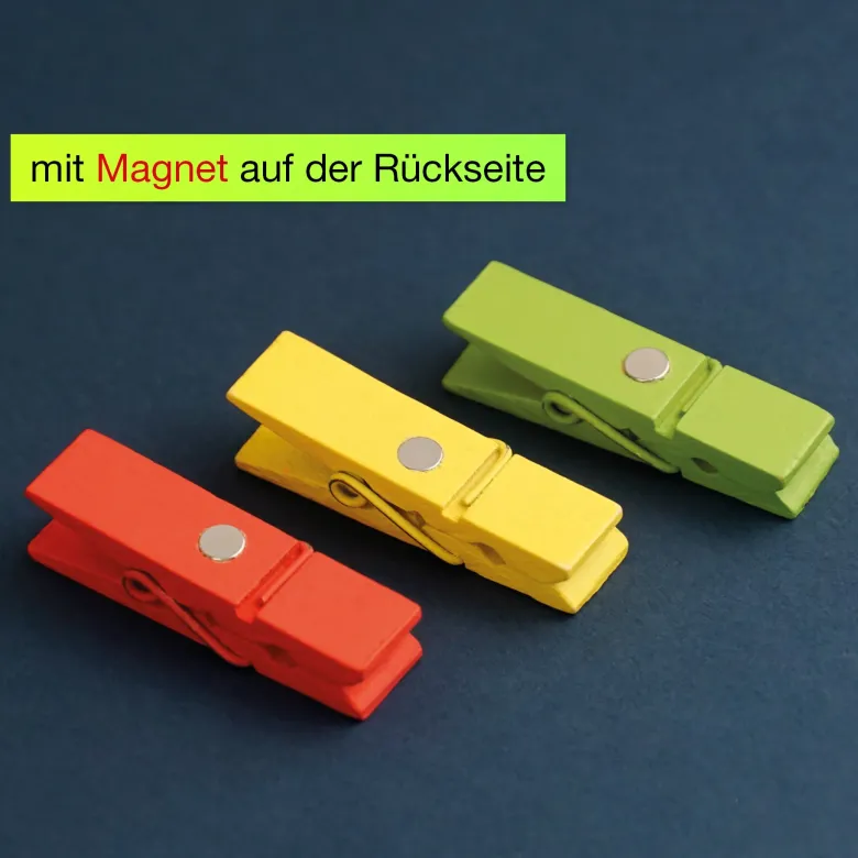 TimeTEX Wochentags-Klammern 10-tlg., farbig, mit Magnet