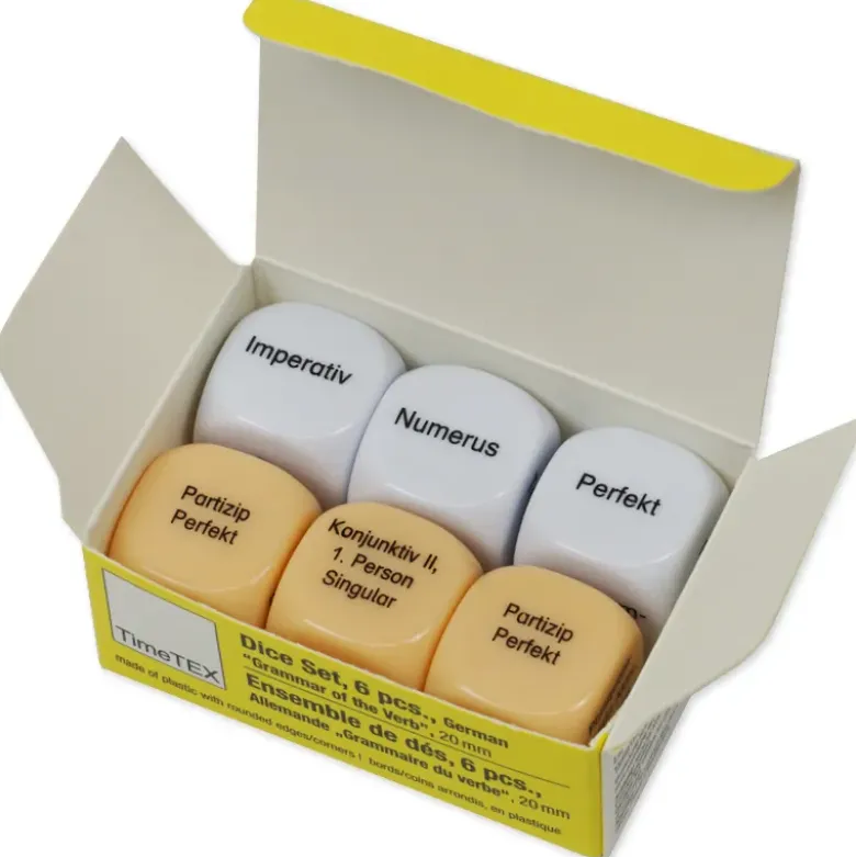 TimeTEX Würfel-Set Deutsch "Grammatik des Verbs", 6-tlg., 20 mm