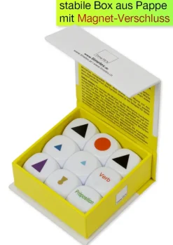 TimeTEX Würfel-Set Deutsch "Wortarten-Symbole", 9-tlg., 20 mm "Montessori Premium"