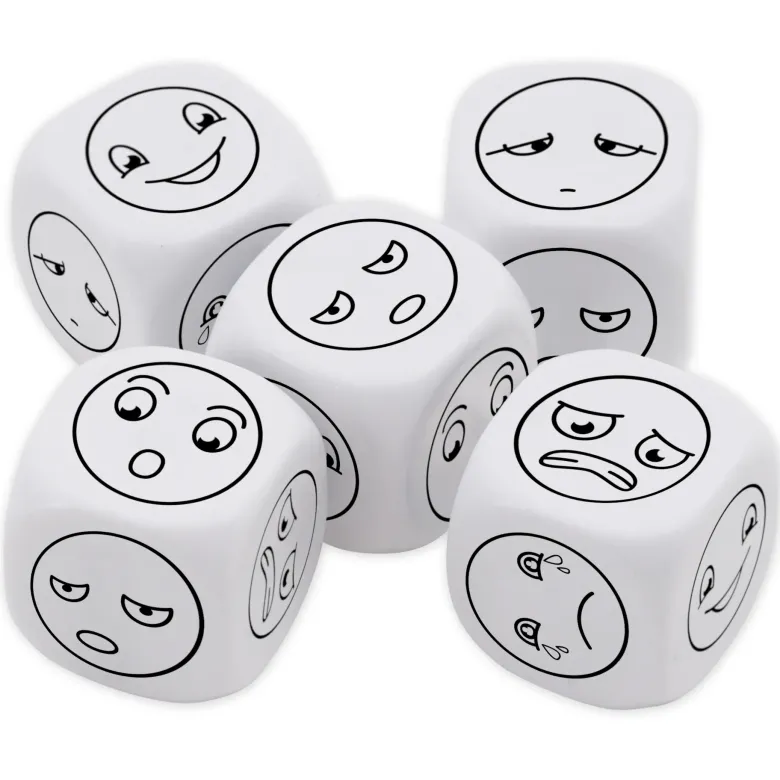 TimeTEX Würfel-Set Emotionen "6 Gesichter", 5-tlg.