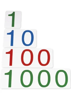 TimeTEX Zahlenkarten groß, 1-1.000, Kunststoff "Montessori Premium"