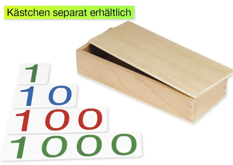 TimeTEX Zahlenkarten groß, 1-1.000, Kunststoff "Montessori Premium"