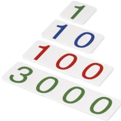 TimeTEX Zahlenkarten klein, 1-3.000, Kunststoff "Montessori Premium"
