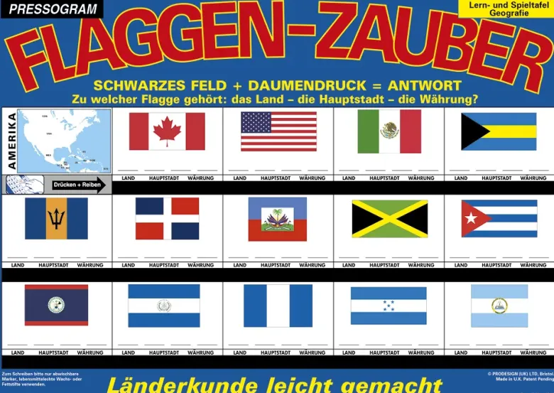 TimeTEX Zaubertafel "Flaggen-Zauber" Amerika