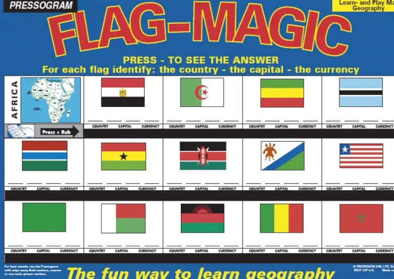 TimeTEX Zaubertafel "Flaggen-Zauber" Englisch Afrika