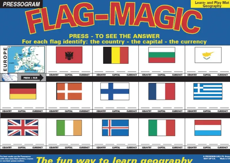 TimeTEX Zaubertafel "Flaggen-Zauber" Englisch Europa