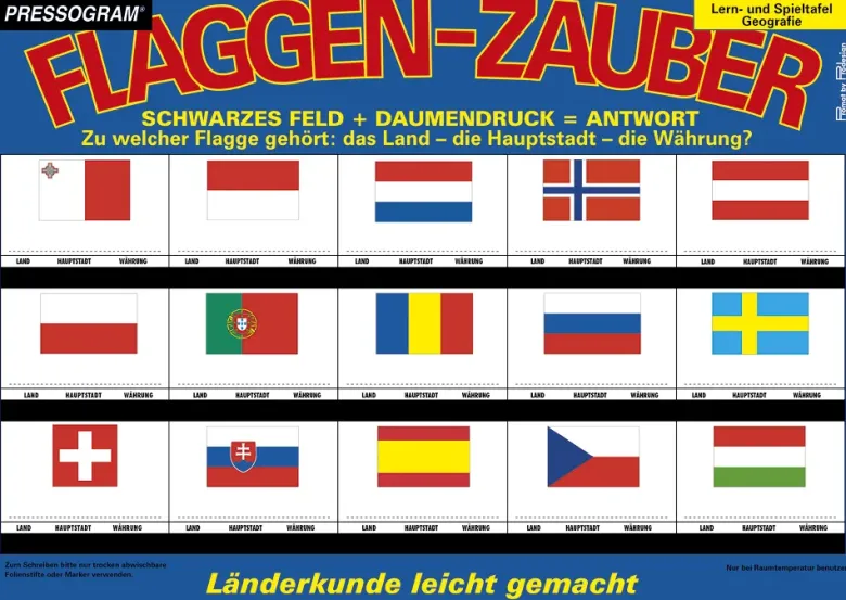 TimeTEX Zaubertafel "Flaggen-Zauber" Europa