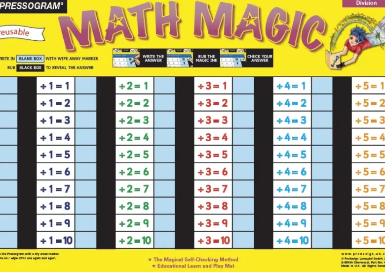 TimeTEX Zaubertafel "Mathematik" Englisch Division Ergebnis