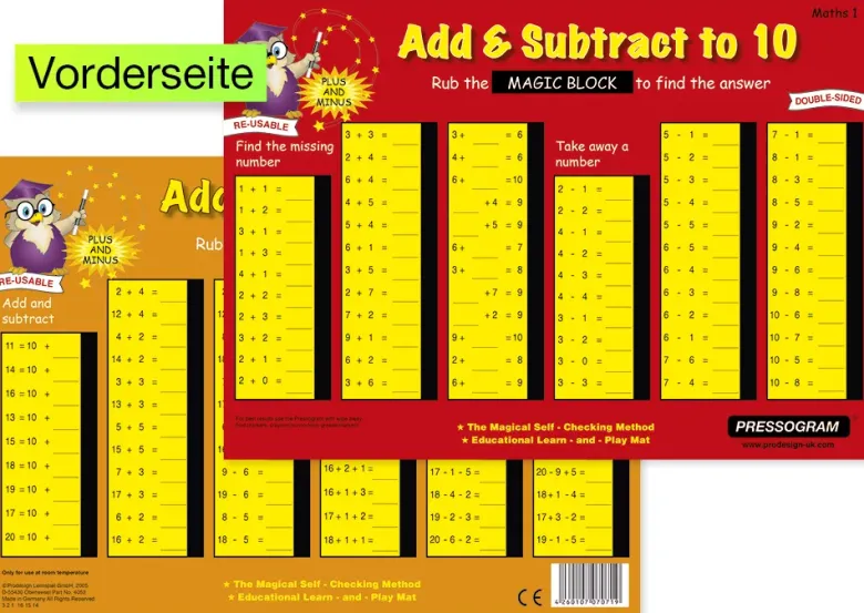 TimeTEX Zaubertafel "Mathematik" Englisch Zahlenraum bis 20