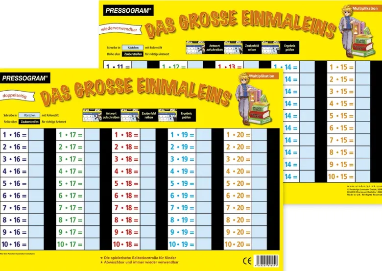 TimeTEX Zaubertafel "Mathematik" Großes 1 x 1