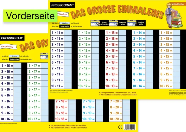 TimeTEX Zaubertafel "Mathematik" Großes 1 x 1