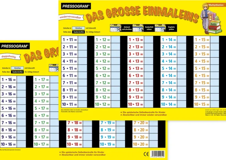 TimeTEX Zaubertafel "Mathematik" Großes 1 x 1