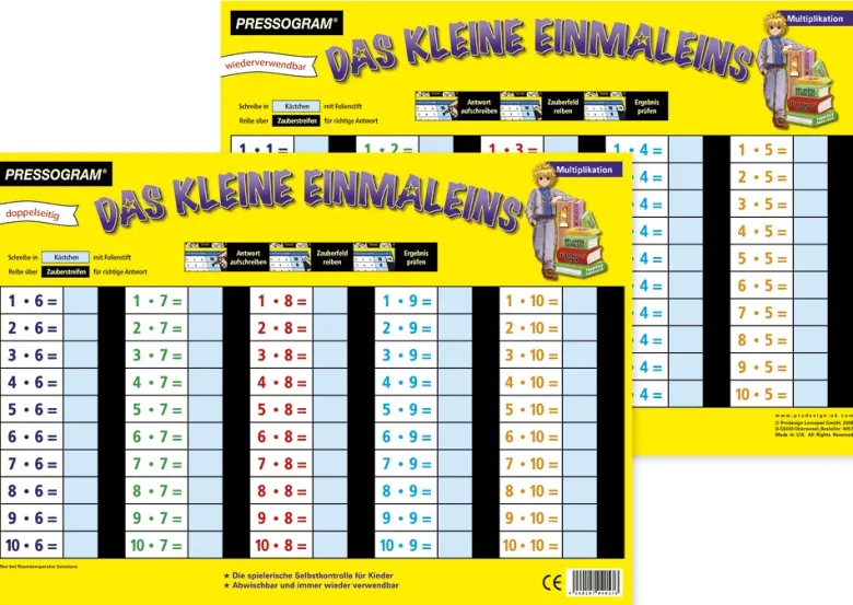 TimeTEX Zaubertafel "Mathematik" Kleines 1 x 1