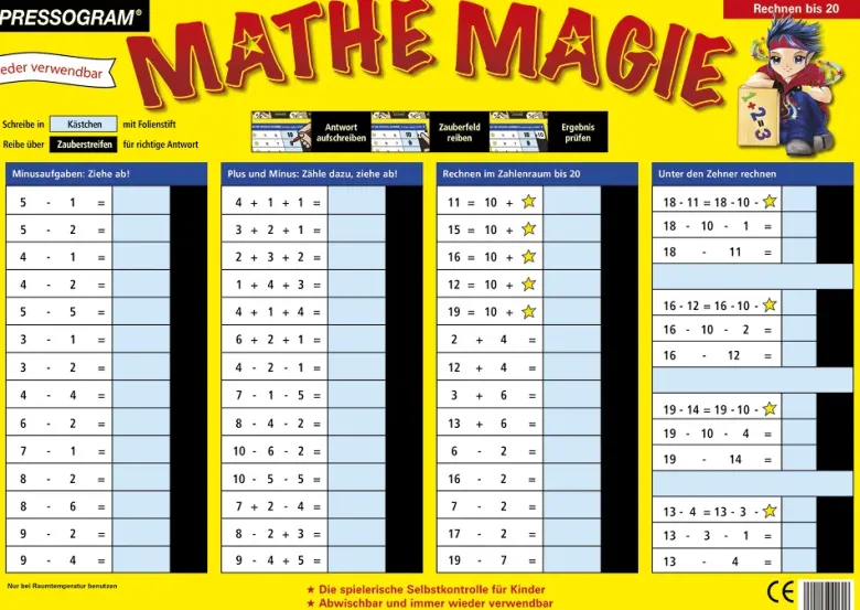 TimeTEX Zaubertafel "Mathematik" Rechnen bis 20