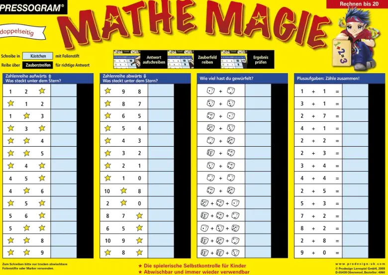 TimeTEX Zaubertafel "Mathematik" Rechnen bis 20