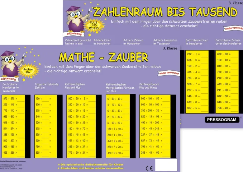 TimeTEX Zaubertafel "Mathematik" Zahlenraum bis 1000