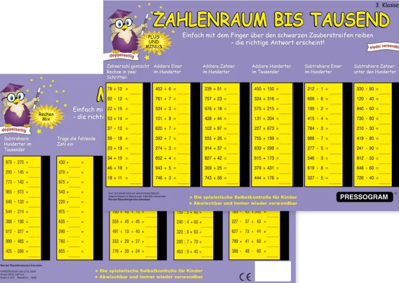 TimeTEX Zaubertafel "Mathematik" Zahlenraum bis 1000