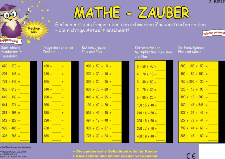 TimeTEX Zaubertafel "Mathematik" Zahlenraum bis 1000