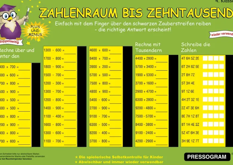 TimeTEX Zaubertafel "Mathematik" Zahlenraum bis 100.000