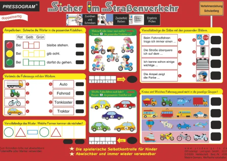 TimeTEX Zaubertafel "Verkehrs-Erziehung" Sicher im Straßenverkehr
